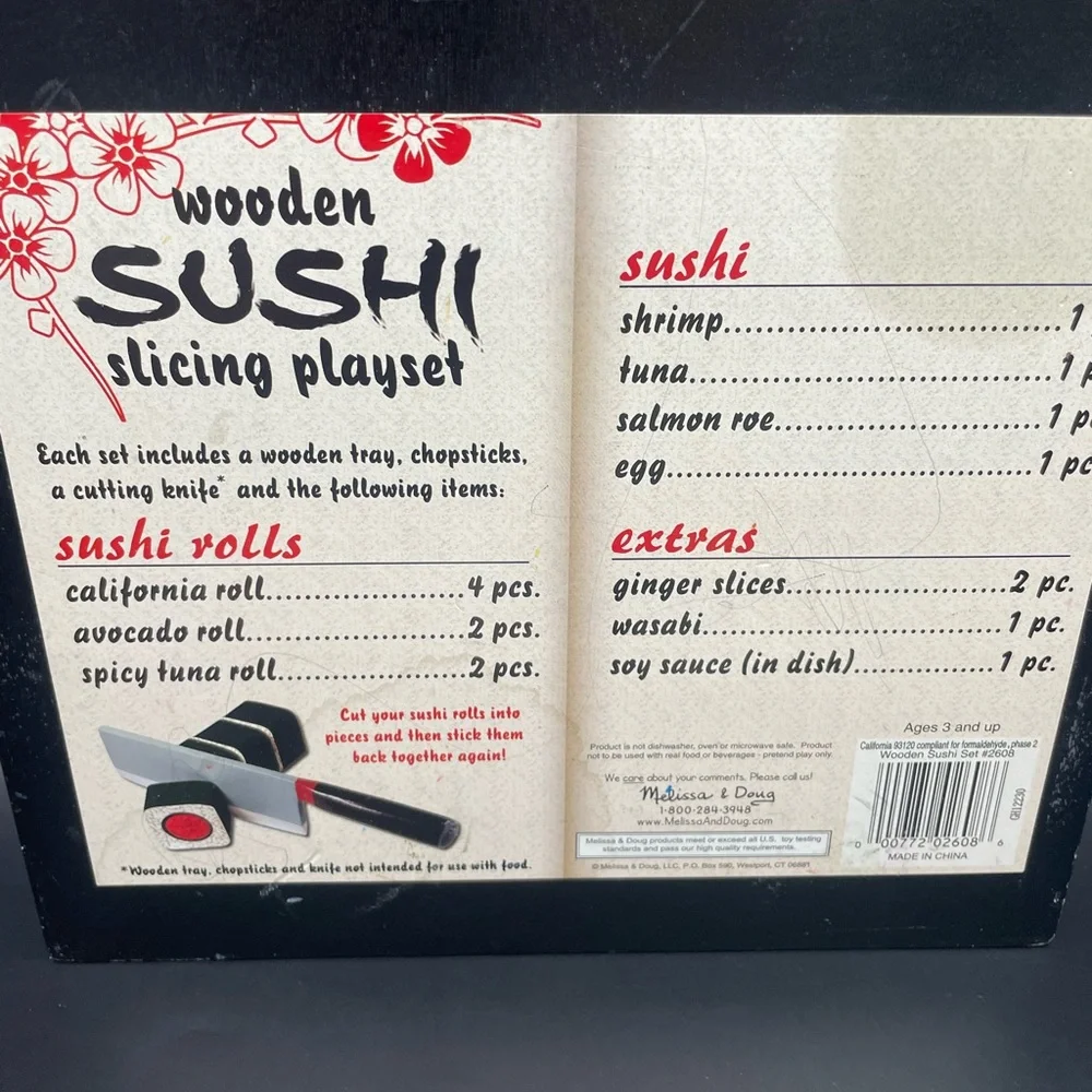 Melissa & Doug wooden Sushi slicing play set